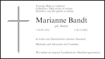 Anzeige von Marianne Bandt von MGO