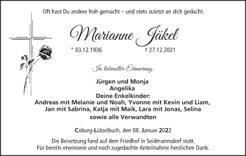 Anzeige von Marianne Jäkel von MGO