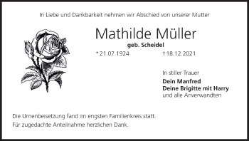 Anzeige von Mathilde Müller von MGO