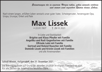 Anzeige von Max Lissek von MGO