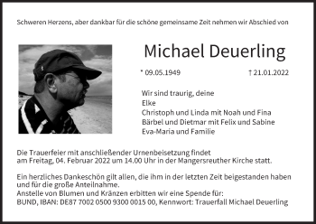 Anzeige von Michael Deuerling von MGO