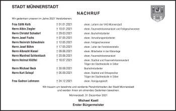 Anzeige von Nachruf  von MGO