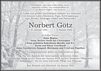 Anzeige von Norbert Götz von MGO