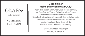 Anzeige von Olga Fey von MGO