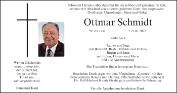 Anzeige von Ottmar Schmidt von MGO