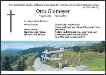 Anzeige von Otto Glameyer von MGO
