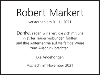 Anzeige von Robert Markert von MGO