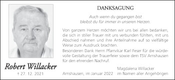 Anzeige von Robert Willacker von MGO