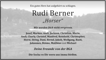 Anzeige von Rudi Berner von MGO