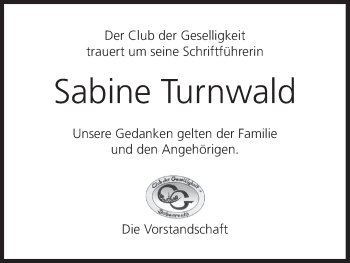 Anzeige von Sabine Turnwald von MGO