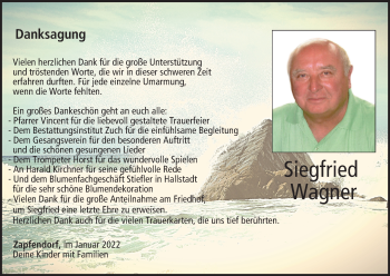 Anzeige von Siegfried Wagner von MGO