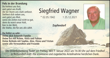 Anzeige von Siegfried Wagner von MGO