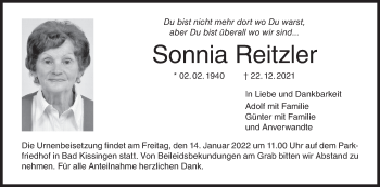 Anzeige von Sonnia Reitzler von MGO