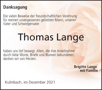 Anzeige von Thomas Lange von MGO