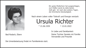 Anzeige von Ursula Richter von MGO