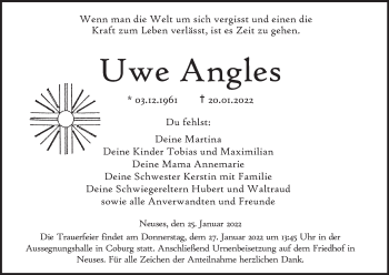 Anzeige von Uwe Angles von MGO
