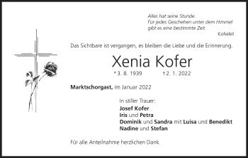 Anzeige von Xenia Kofer von MGO