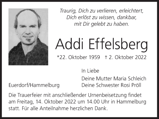 Anzeige von Addi Effelsberg von MGO