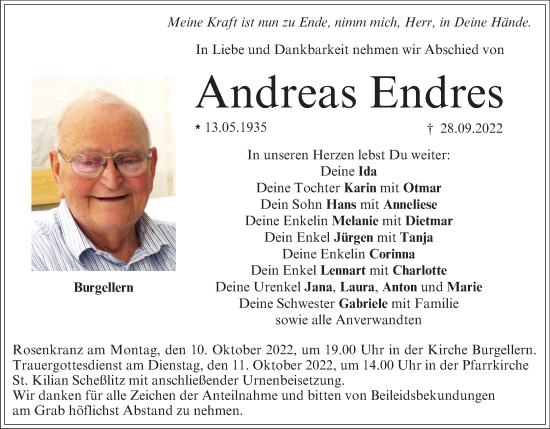 Anzeige von Andreas Endres von MGO