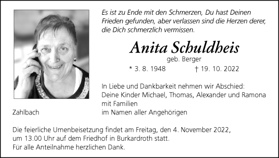 Anzeige von Anita Schuldheis von MGO