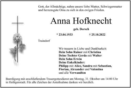 Anzeige von Anna Hofknecht von MGO