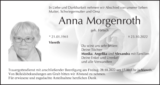 Anzeige von Anna Morgenroth von MGO
