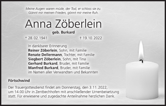 Anzeige von Anna Zöberlein von MGO