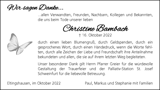 Anzeige von Christine Bambach von MGO
