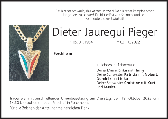 Anzeige von Dieter Jauregui Pieger von MGO