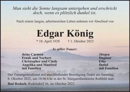 Anzeige von Edgar König von MGO