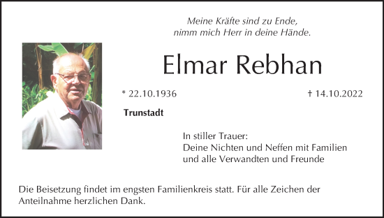 Anzeige von Elmar Rebhan von MGO