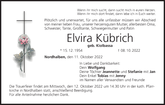 Anzeige von Elvira Kübrich von MGO
