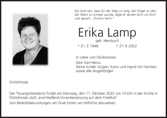 Anzeige von Erika Lamp von MGO