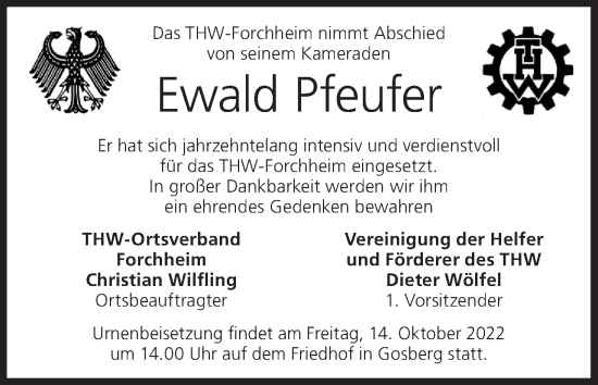 Anzeige von Ewald Pfeufer von MGO