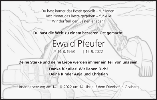 Anzeige von Ewald Pfeufer von MGO