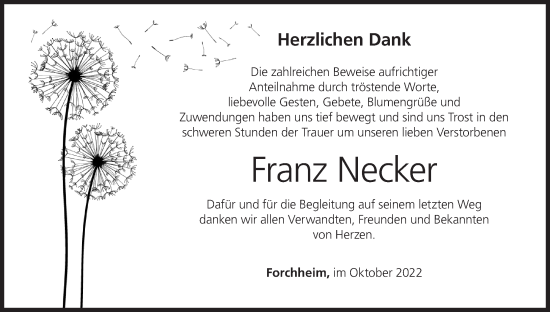 Anzeige von Franz Necker von MGO