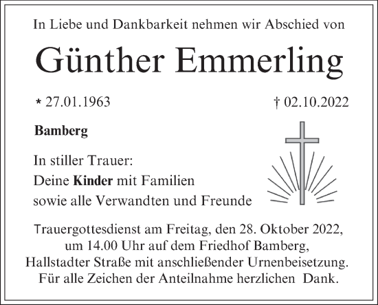 Anzeige von Günther Emmerling von MGO