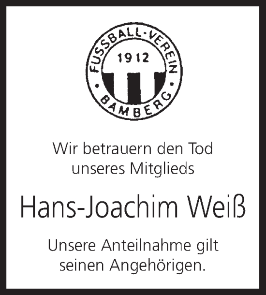 Anzeige von Hans-Joachim Weiß von MGO
