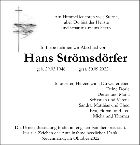 Anzeige von Hans Strömsdörfer von MGO