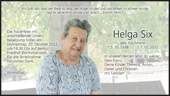 Anzeige von Helga Six von MGO