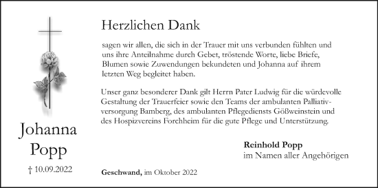 Anzeige von Johanna Popp von MGO