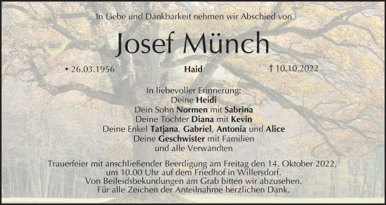 Anzeige von Josef Münch von MGO