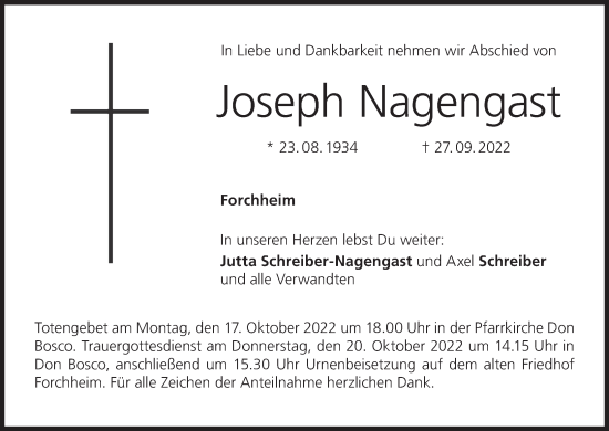Anzeige von Joseph Nagengast von MGO