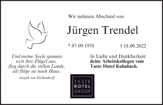 Anzeige von Jürgen Trendel von MGO