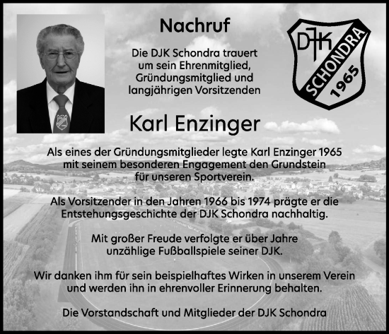 Anzeige von Karl Enzinger von MGO