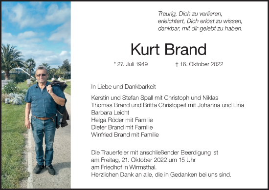 Anzeige von Kurt Brand von MGO