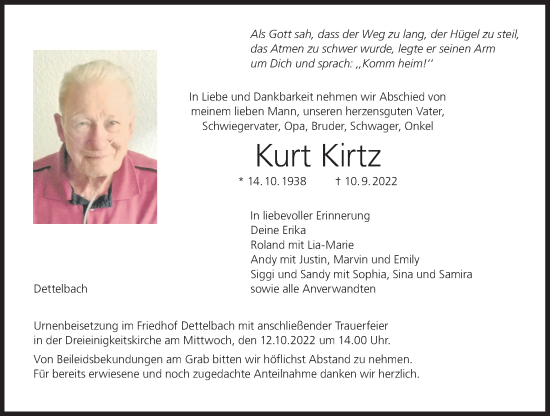 Anzeige von Kurt Kirtz von MGO
