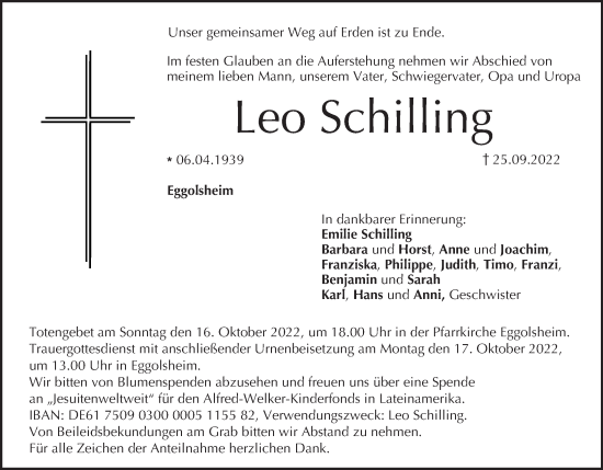 Anzeige von Leo Schilling von MGO