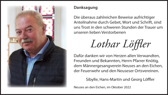 Anzeige von Lothar Löffler von MGO