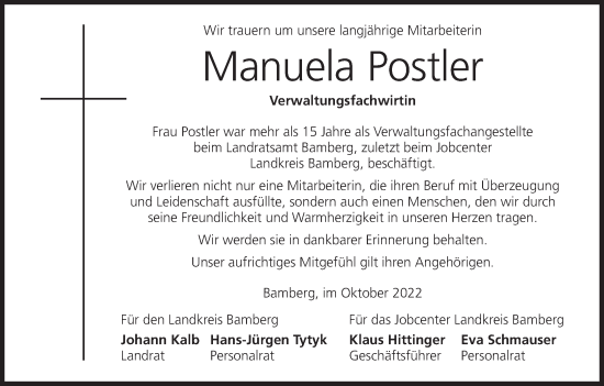 Anzeige von Manuela Postler von MGO